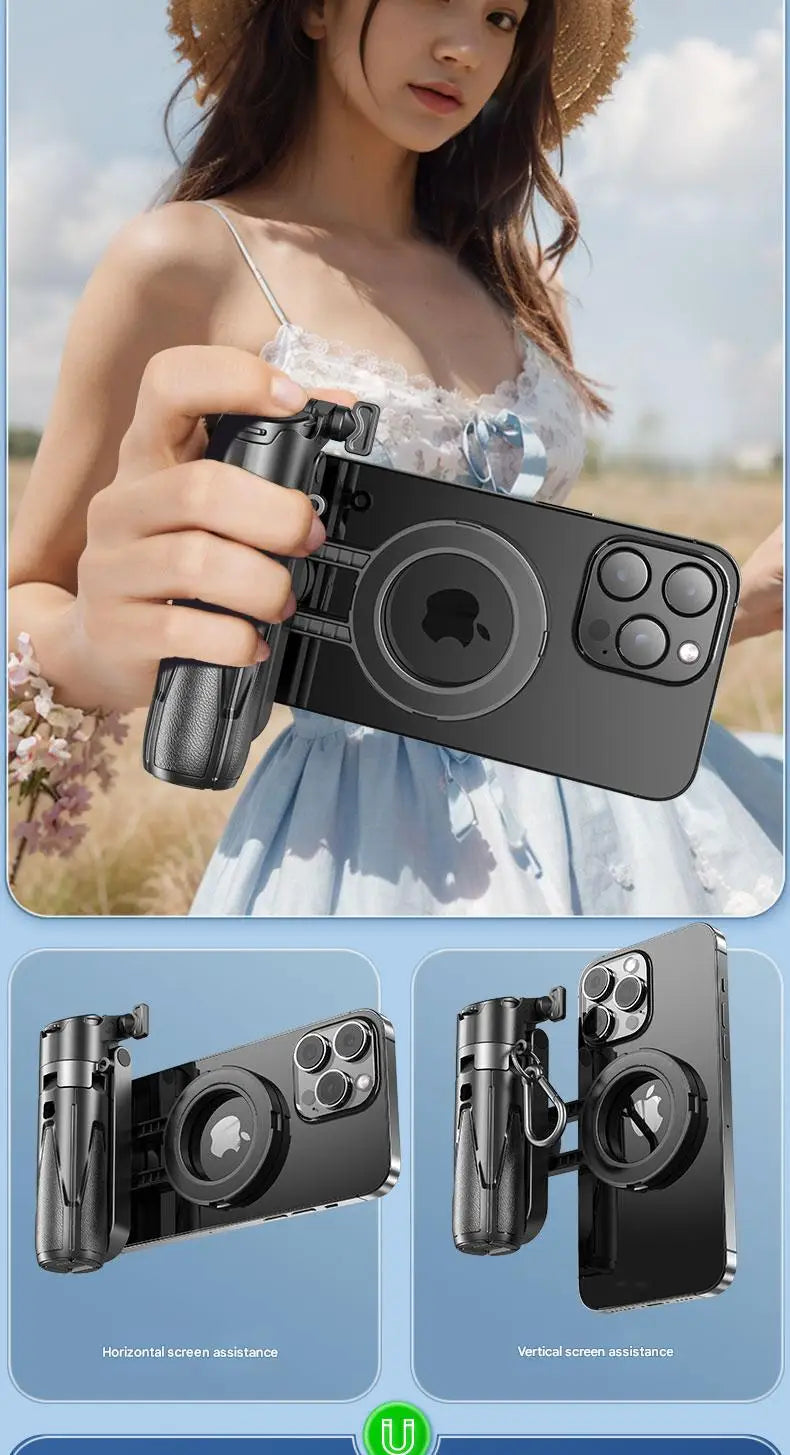 Upgraded Multi-Function Foldable Magnetic Phone Holder Selfie Stick, DSLR-Style Rotation Tripod Portable Remote ControlUpgraded 