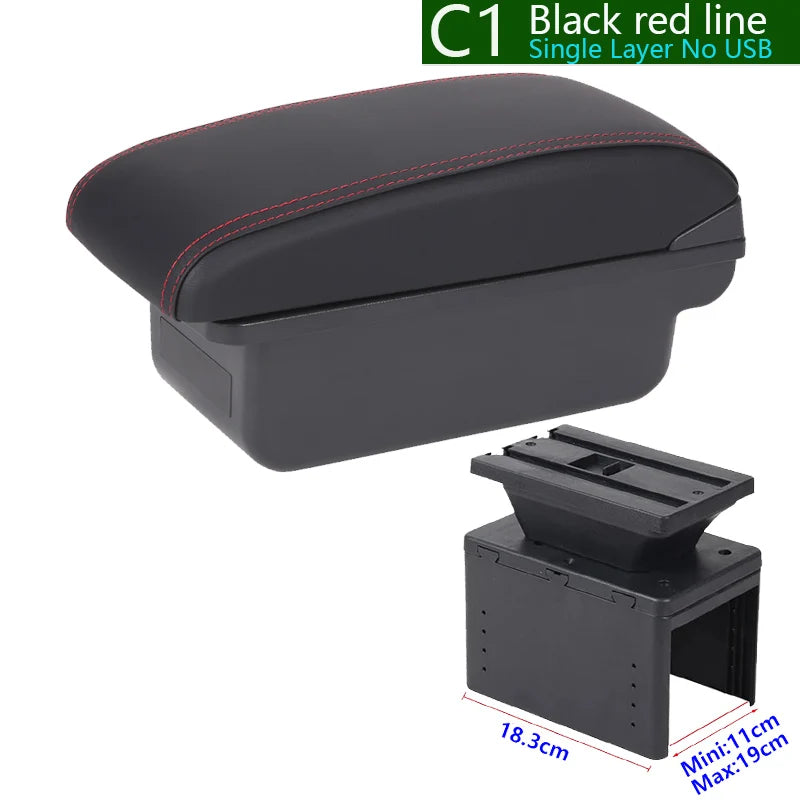 Universaali auton käsinoja säilytystilalla ja valinnaisilla USB-porteilla