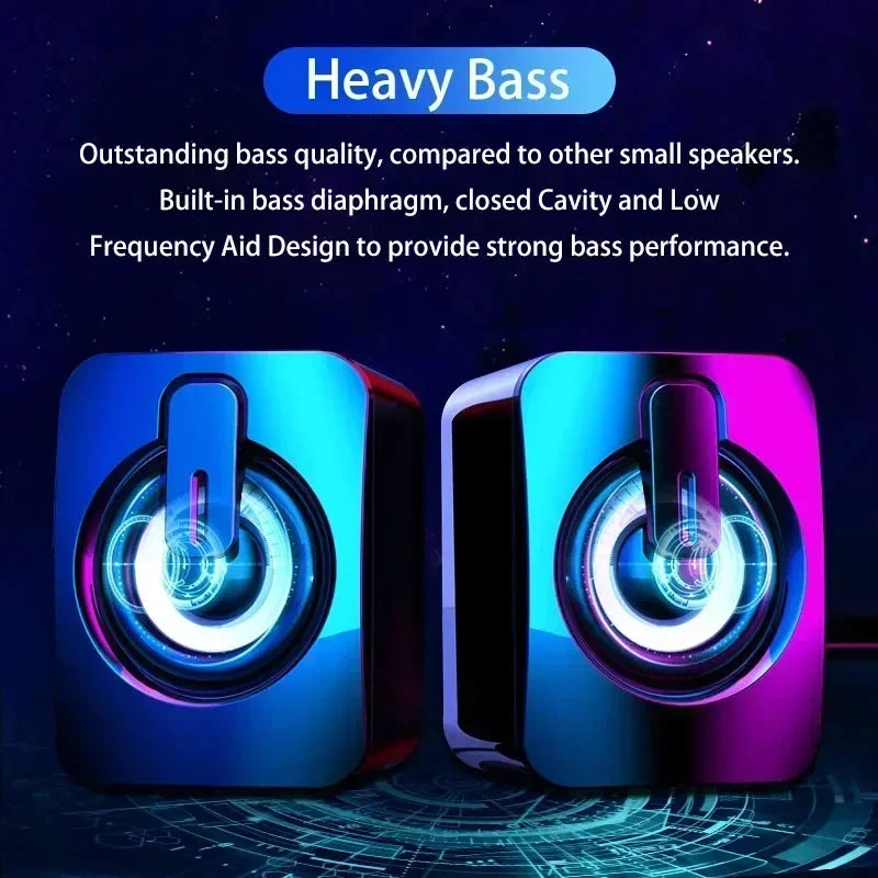Computer Speaker Stereo Sound With Microphone 3.5mm AUX Home Office PC Speaker for Macbook Desktop Notebook Computer Loudspeaker 