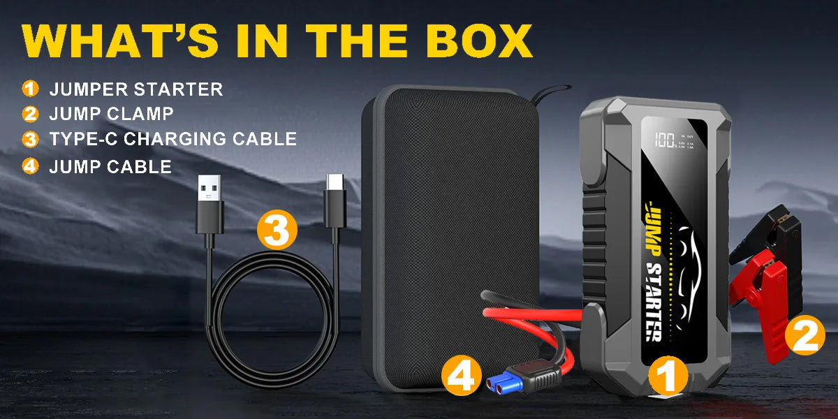 Car Jump Starter 7000A 29800mAh Battery Pack for 12V Cars