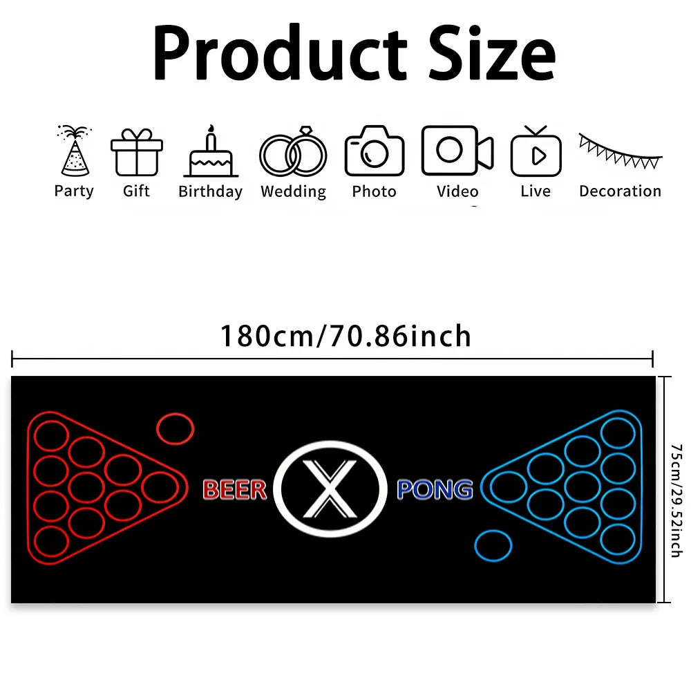 Beer-Pong herní stůl runner – 75 × 180 cm