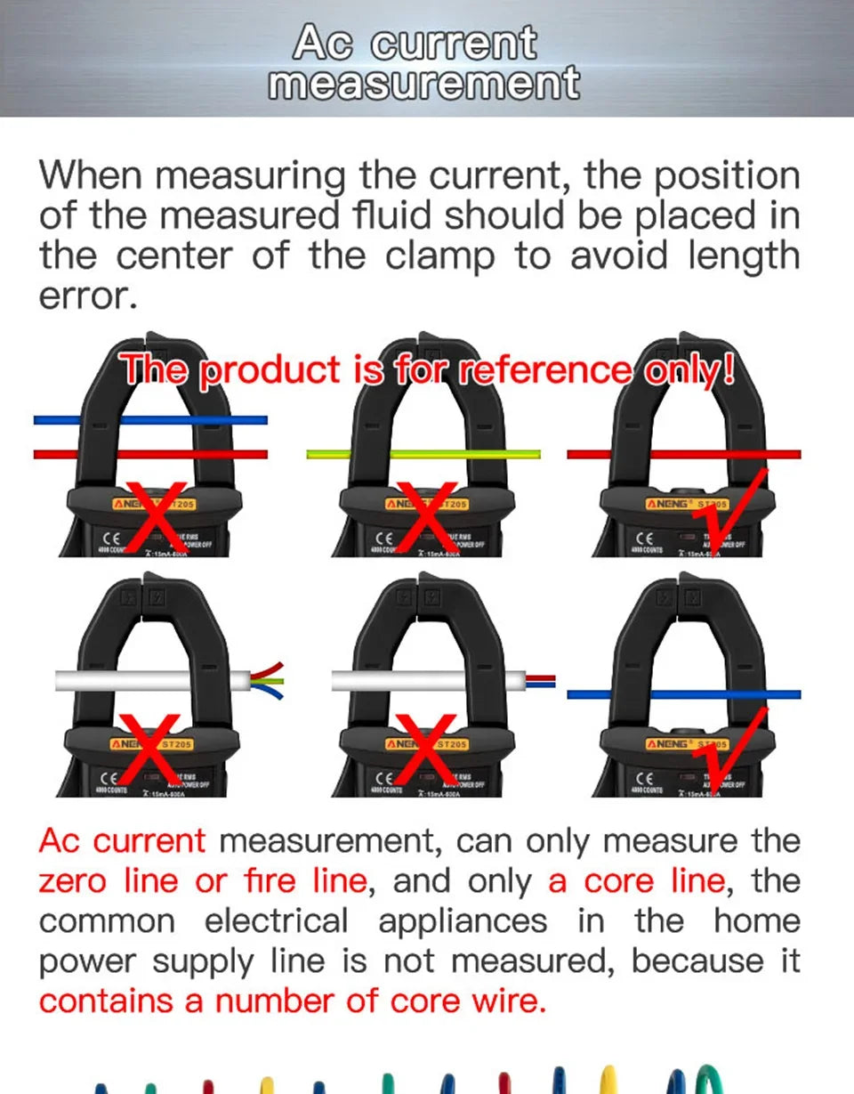 Clamp Meter Digital Multimeter NCV 1999 Counts AC/DC Voltage Ammeter Tester ANENG ST170 Capacitance Ohm Electrician Tester Tools