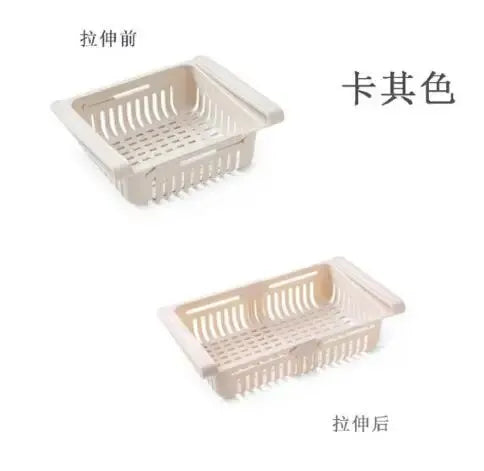 Multi Functional Refrigerator Storage Basket, Retractable Refrigerator Partition Storage Rack, Kitchen Drain 