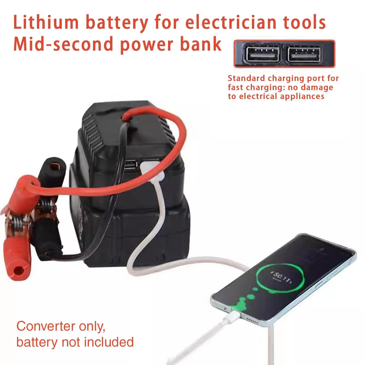Adaptateur de batterie pour démarrage de voiture