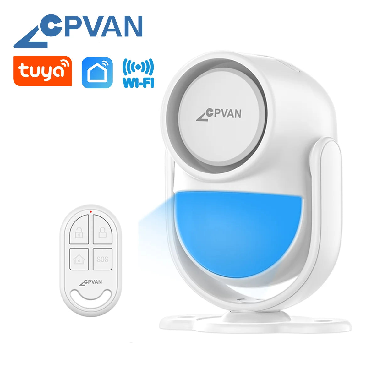 CPVAN Smart RV Alarm System With remote control and door sensor wireless WIFI Tuya Motion sensor Alarm 120dB motion detector