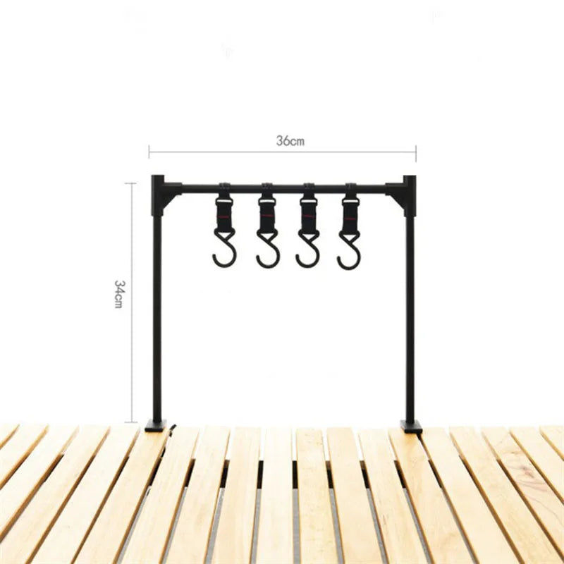 Camping Desktop Storage Rack with Hook, Aluminum Hanging Stand