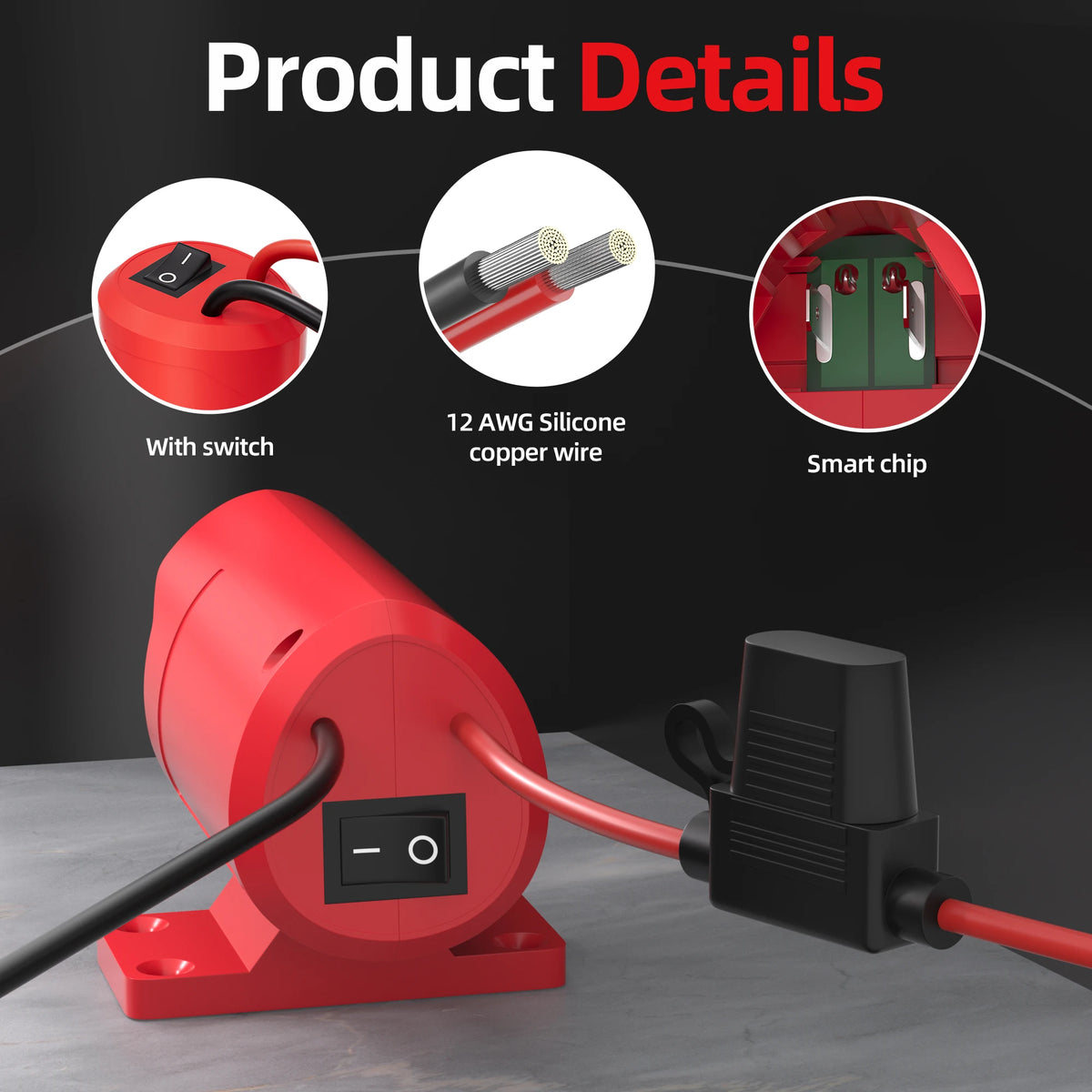 Adapter do akumulatorów Milwaukee 12 V z przełącznikiem