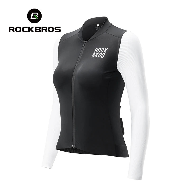 Damen Langarm-Fahrradtrikot, atmungsaktiv, dehnbares Fahrradshirt