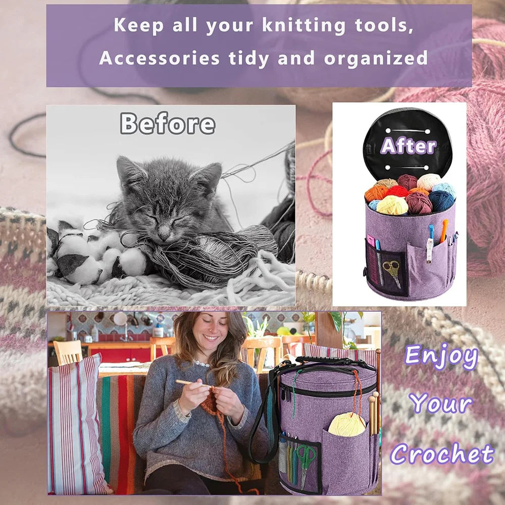 Yarn and Knitting Tool Storage Bag