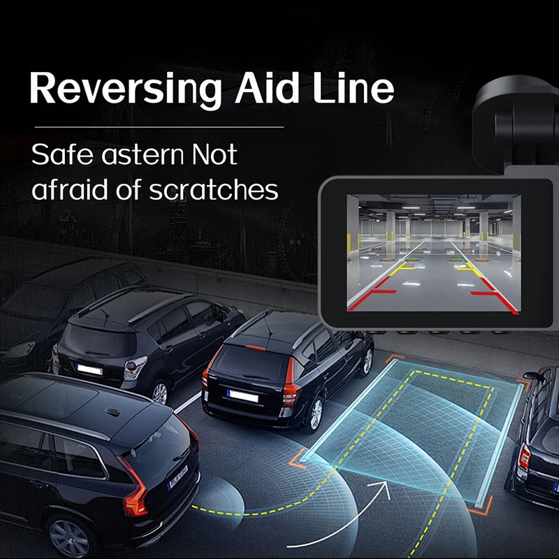 Triple Lens WiFi Dashcam 2/3 Channel Car Camera 1080P HD Video Recorder, Night Vision Car DVR with Wide Angle for Front and Rea 