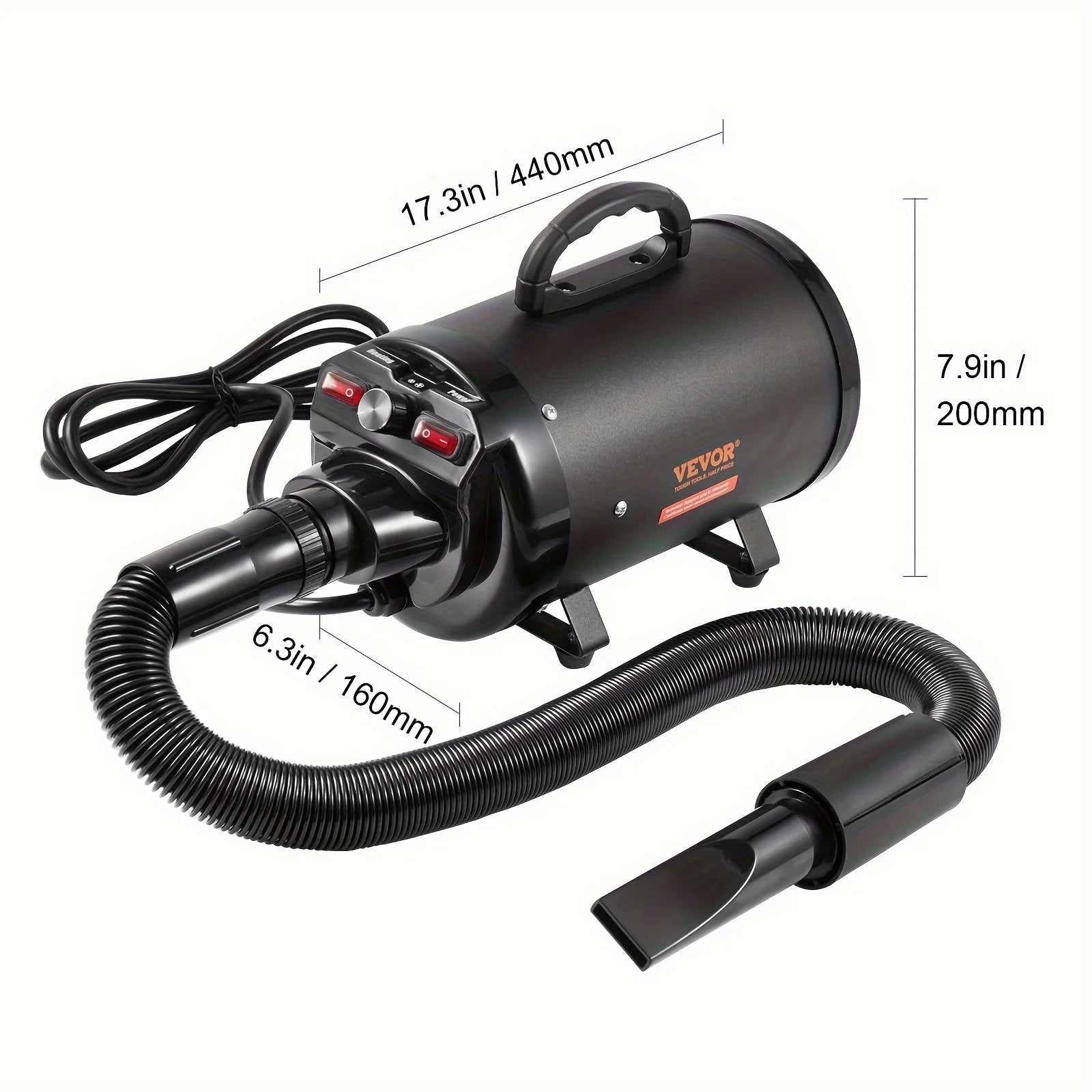 Στεγνωτήρας Σκύλων 2800W για Καλλωπισμό Κατοικιδίων με Ρύθμιση Ταχύτητας και Θερμοκρασίας