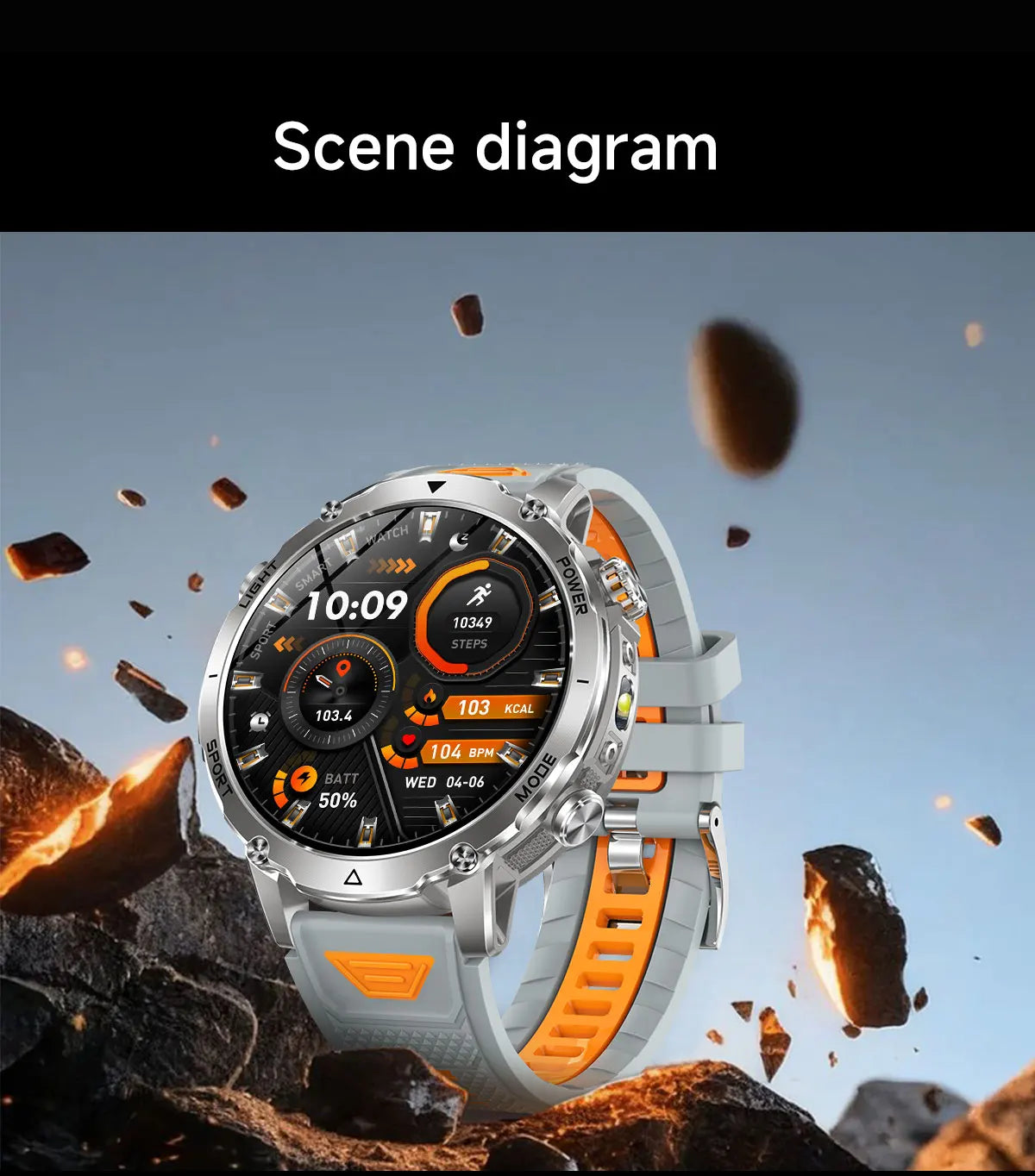 Outdoor Bluetooth Anruf-Smartwatch mit LED-Taschenlampe
