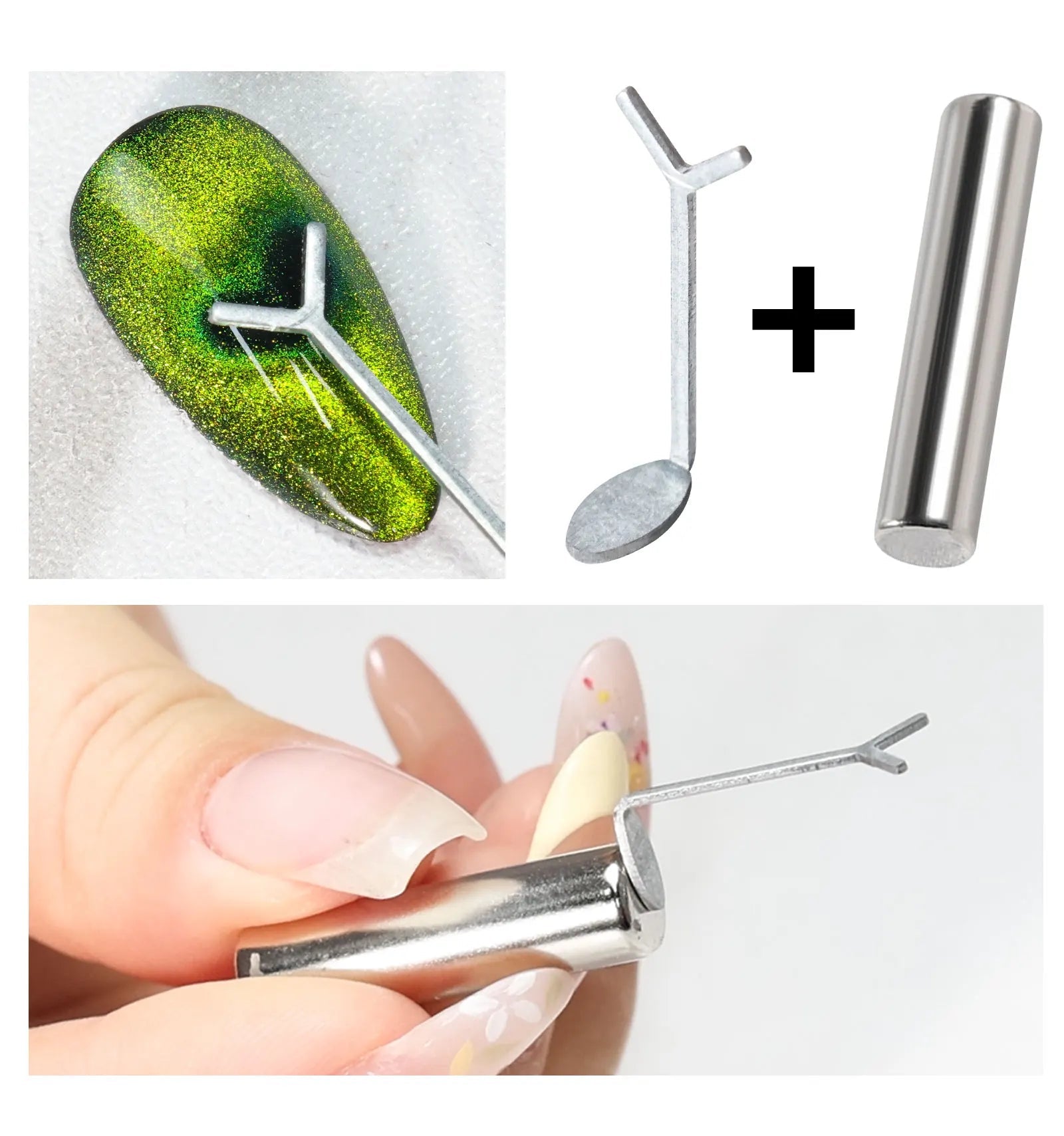 Y-Shaped Cat Eye Nail Polish Magnet Rod Combination Set Nail Art DIY Love Heart Effect Gel Polish Magnet Rod Tool Set 