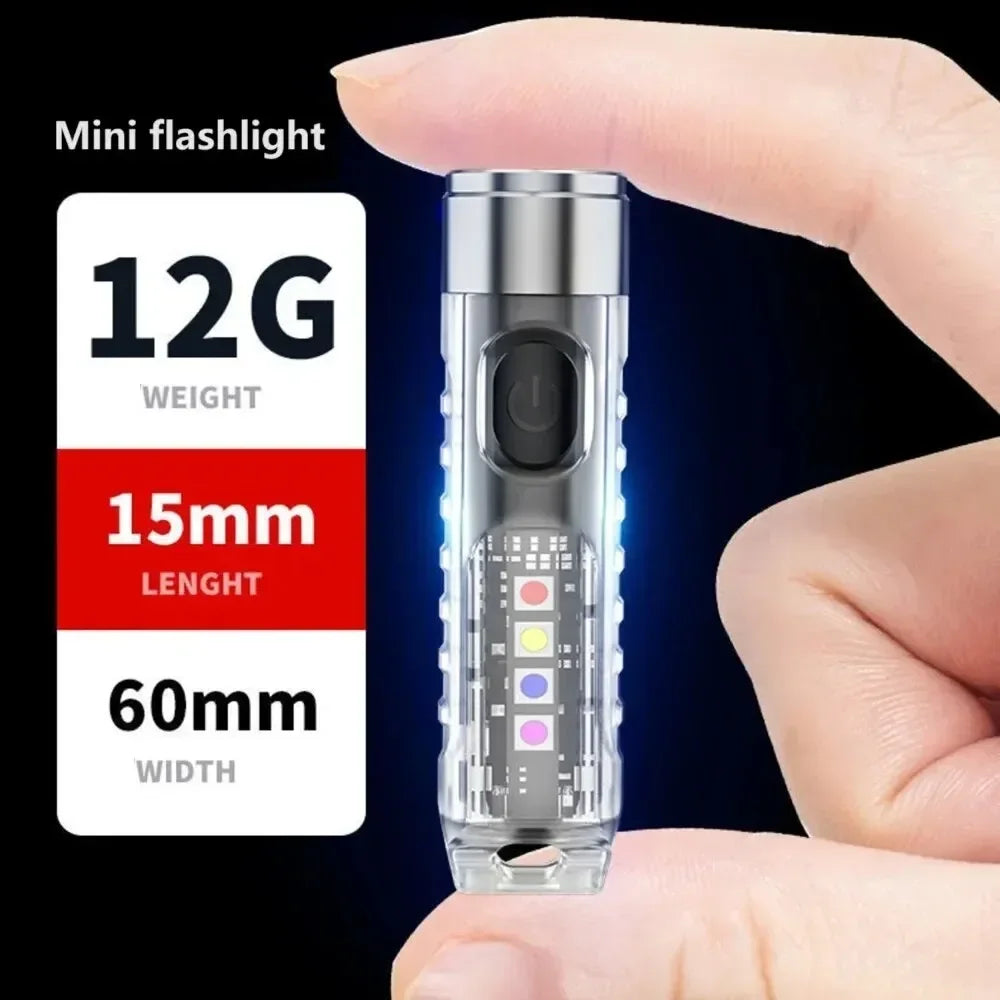 1PC Rechargeable Mini Keychain Flashlight with multi Modes and Magnetic Base - Ideal for Camping and Outdoor Activities 