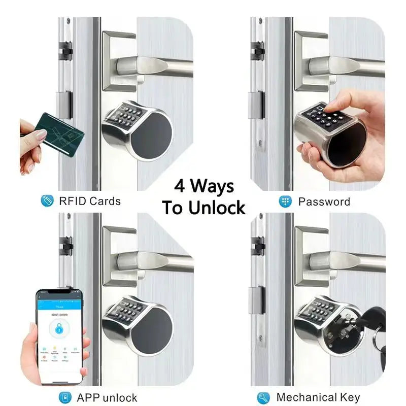 DIY Electronic Smart Door Lock Cylinder TTlock App Fingerprint Digital Keypad Card Unlock Keyless Home Security Lock EU Profile