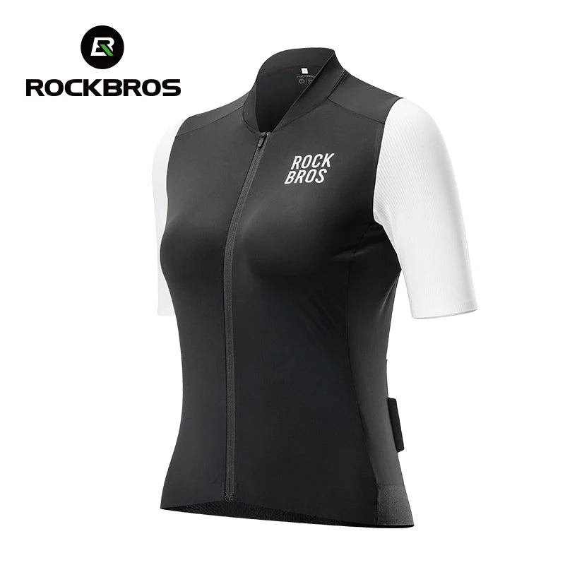 ROCKBROS letní cyklistický dres vysoce elastický měkký lehký prodyšný krátký rukáv cyklistický dres 3D střih dámské cyklistické oblečení