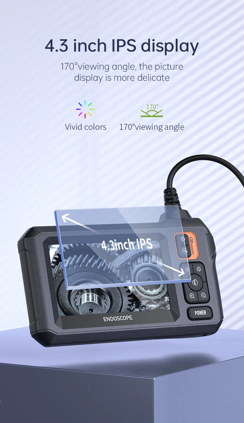 Inspection Borescope with 4.3-Inch IPS Screen and Dual Lens