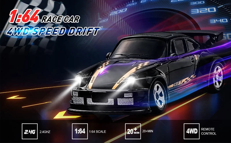 1/64 High‑Speed Drift RC Car 4WD Mini Racing Model