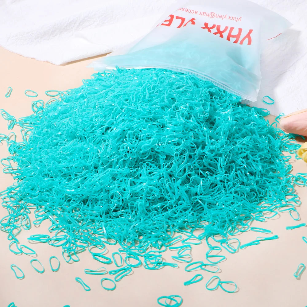 500/1000/2000pcs Girls Colourful Disposable Rubber Band Hair Ties Headband Children Ponytail Holder Bands Kids Hair Accessories 