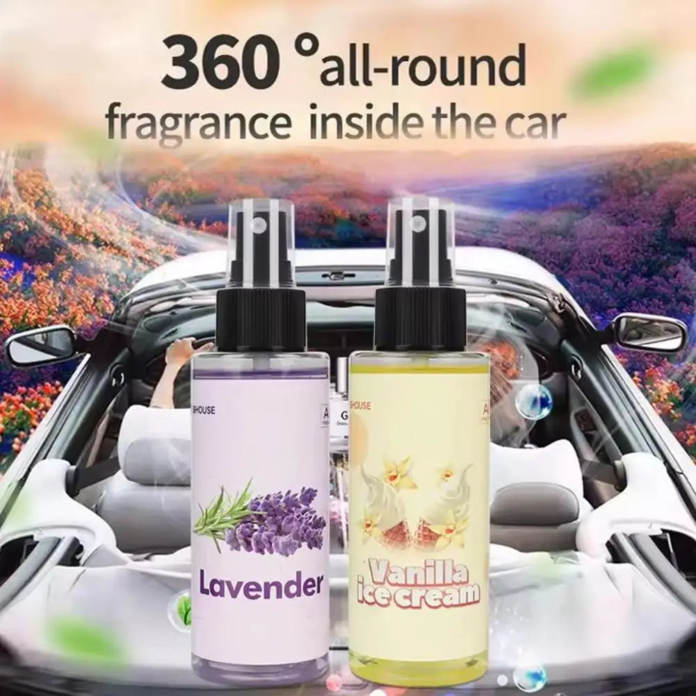 Perfume de ambiente montado en coche pulverizador fragancia de coche aerosol perfume desodorante para aromaterapia automotriz