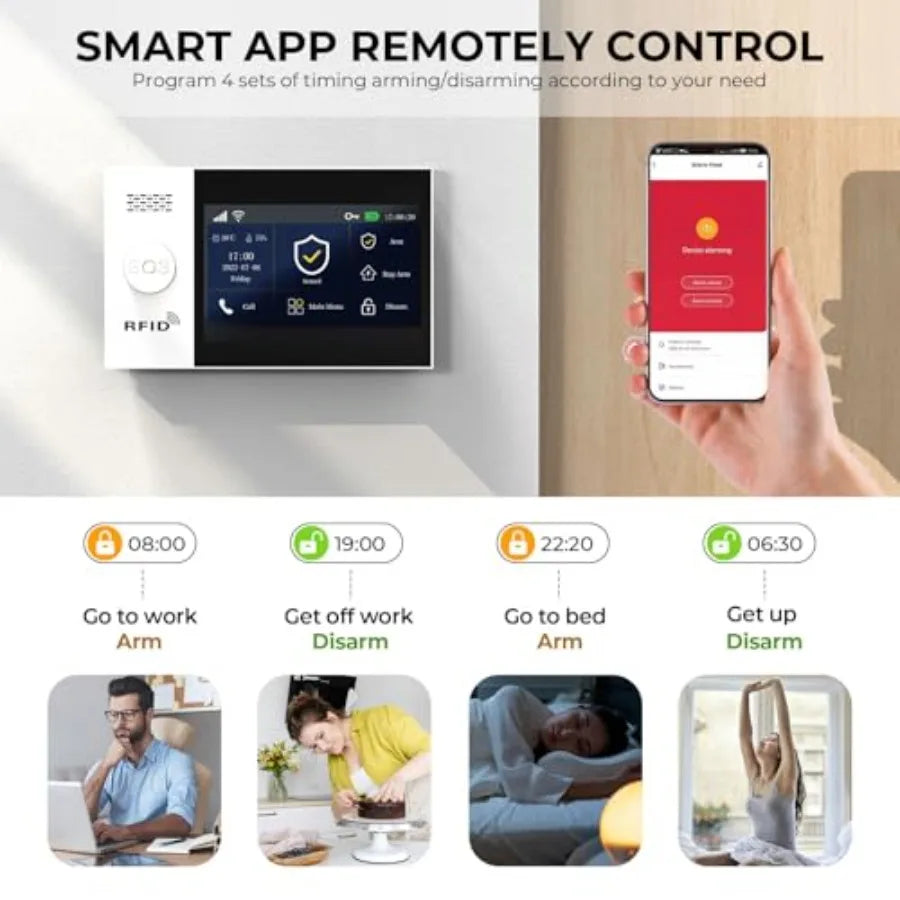 Wireless Touch Screen Home Security Alarm with Motion Detection