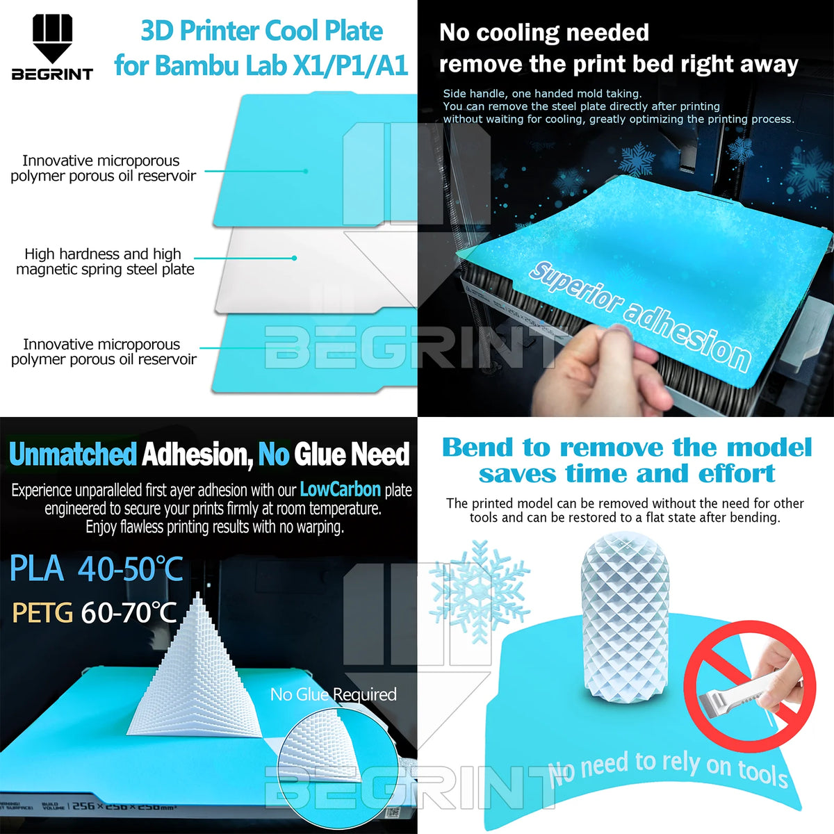 257 x 257 mm 3D Printer Build Plate - Surfaces