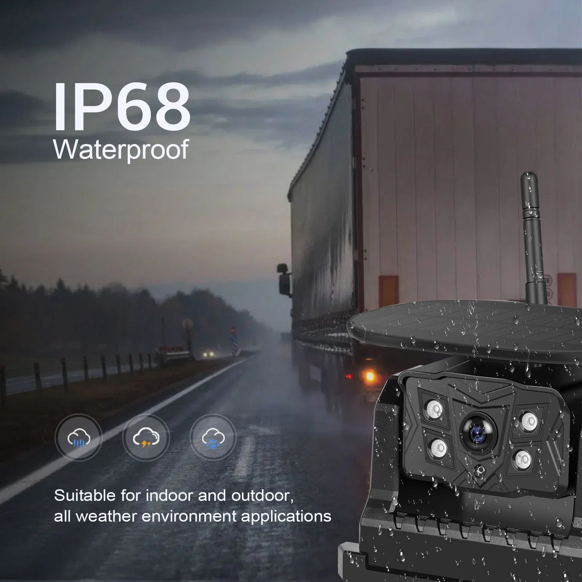 Podofo pantalla HD IPS de 10.1 pulgadas Monitor de reversa para coche + cámara reversa inalámbrica solar con grabación 720P