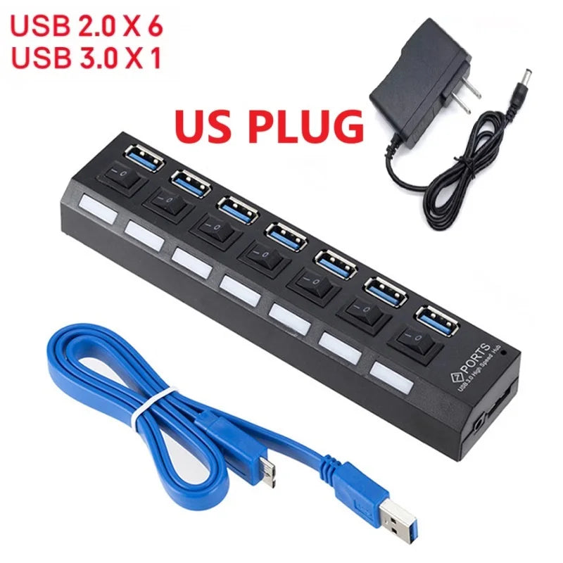 Hub USB 3.0 commutato - Quattro o sette porte