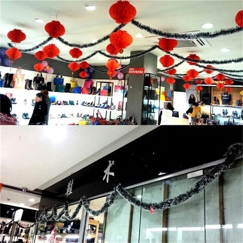 2M Christmas Eve Decoration Bar Tops Ribbon Garland Christmas Tree Kitchen Ornaments Wedding Party Christmas Decoration Prop 