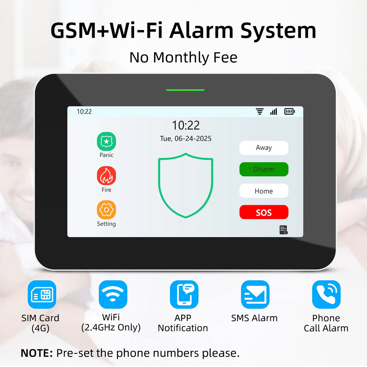 CPVAN 7 inch Smart Home Alarm System Wireless WiFi Home burglar Security Alarm with accessories support Tuya Smart Life control