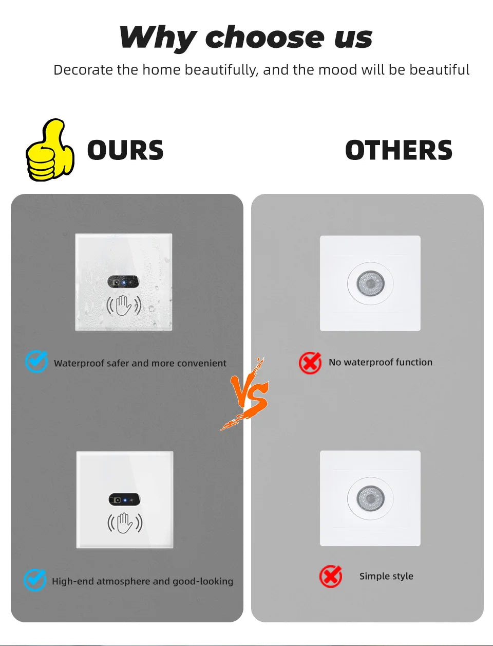 Infrared Sensor Wall Light Switch