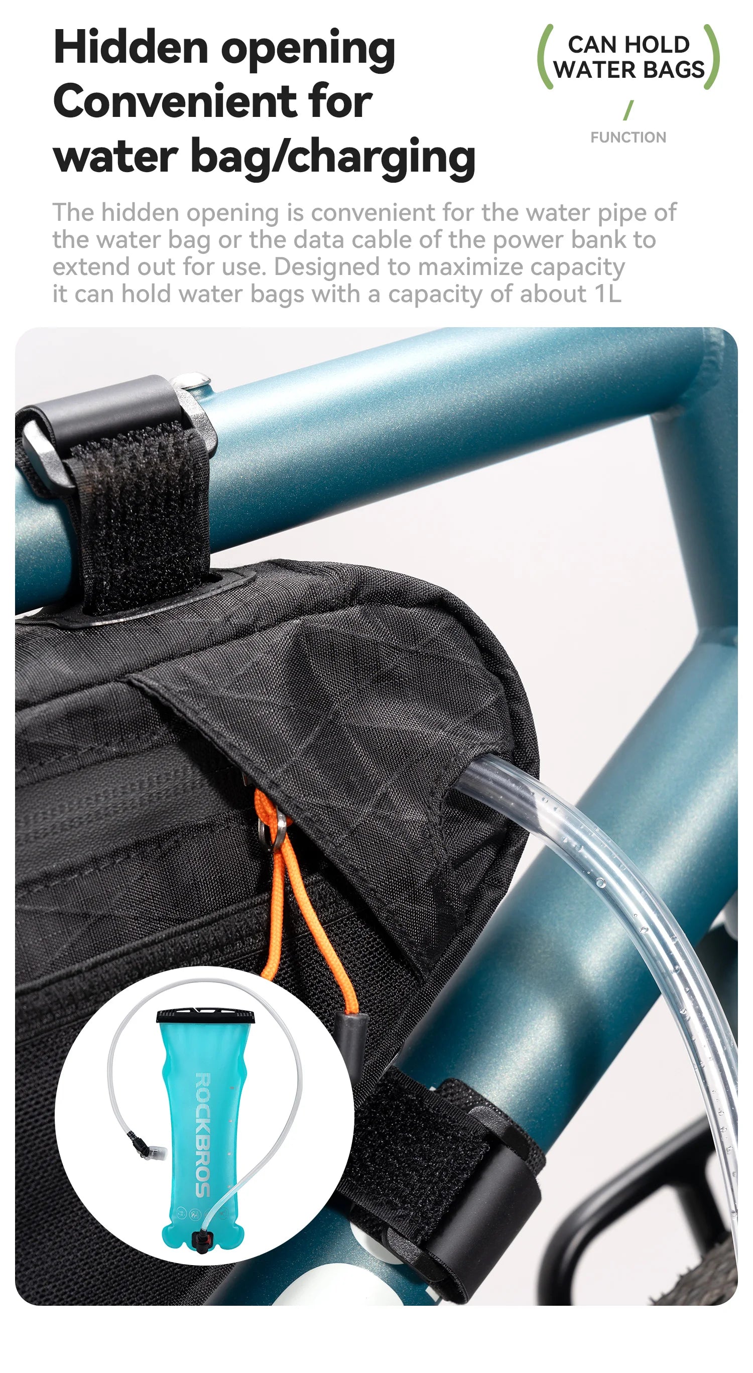 Borsa da Telaio per Bicicletta Impermeabile Grande Capacità per il Trasporto Ciclistico