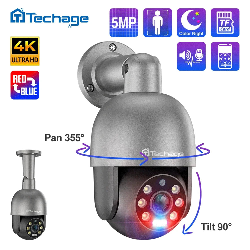 Caméra de surveillance PTZ PoE IP 8M avec détection humaine