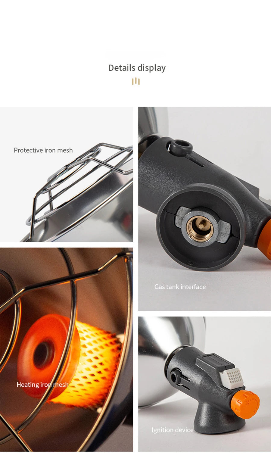 Portable Mini Gas Camping Heater with Propane Adapter