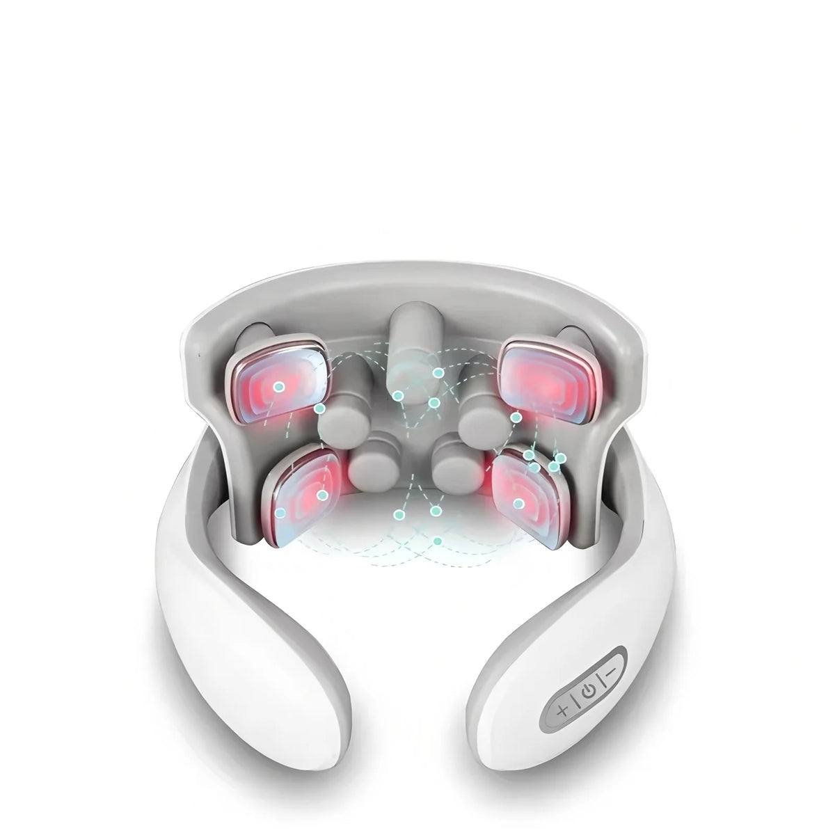 White Wearable Neck Pulse Massager, Battery Powered