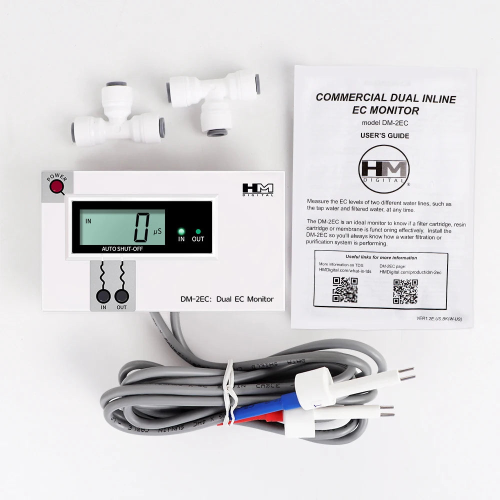 Dual-Probe Inline TDS or EC Water Meter