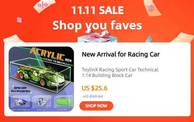 1:8 Race Cars 1770PCS Building Set – Collectible Model Car Kit