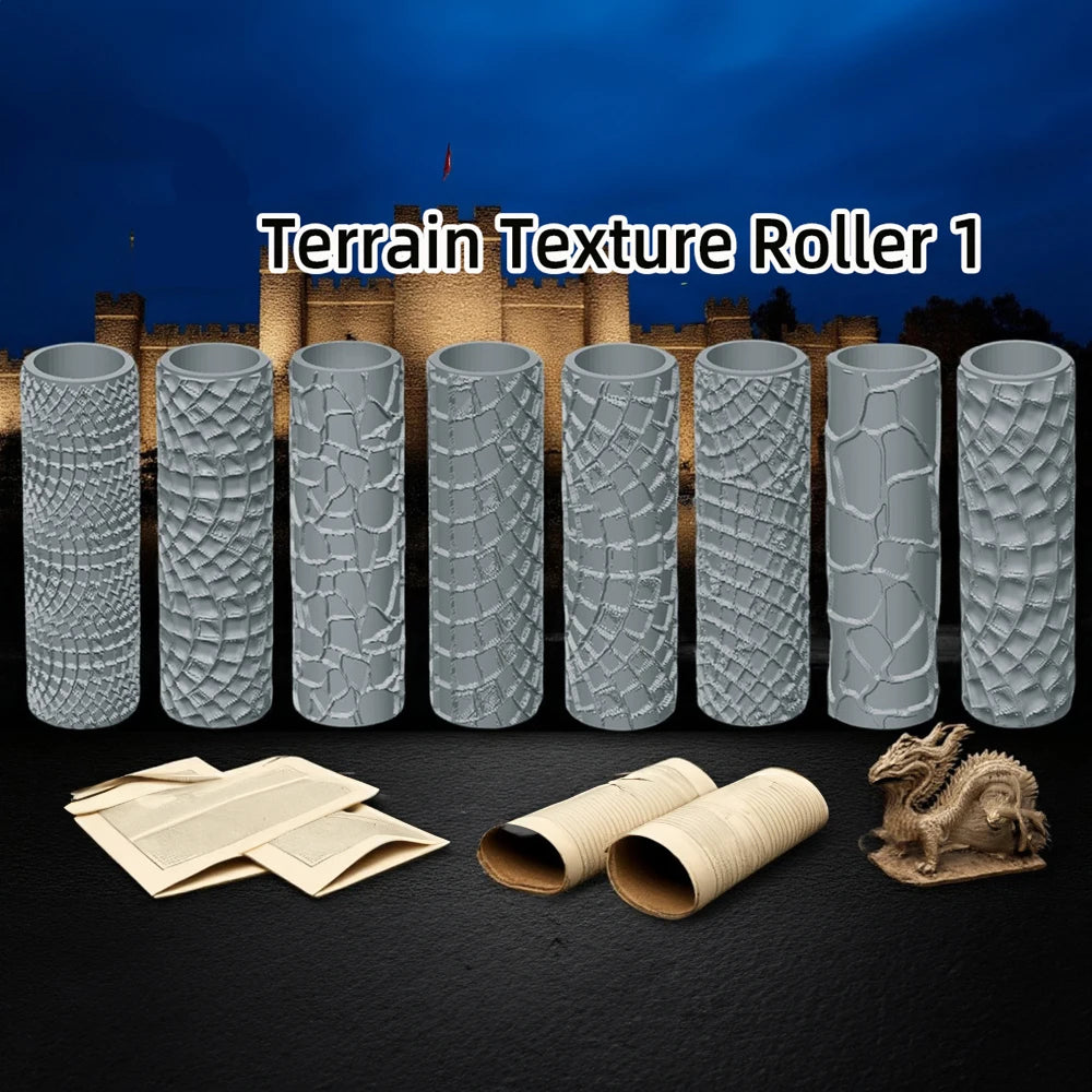 Clay Texture Roller, 8 Pattern Options