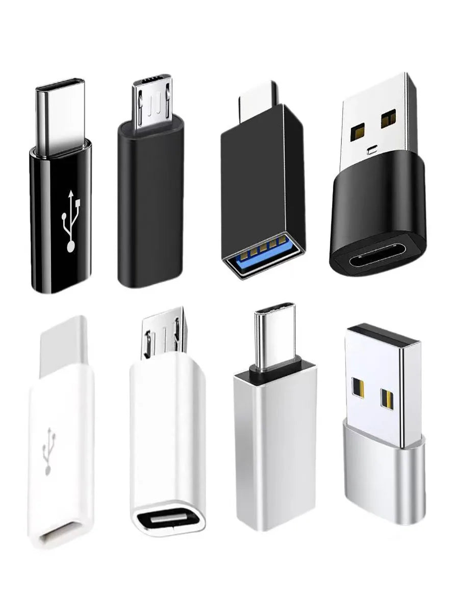 Sada 8 adaptérů USB-A, USB-C a Micro-USB