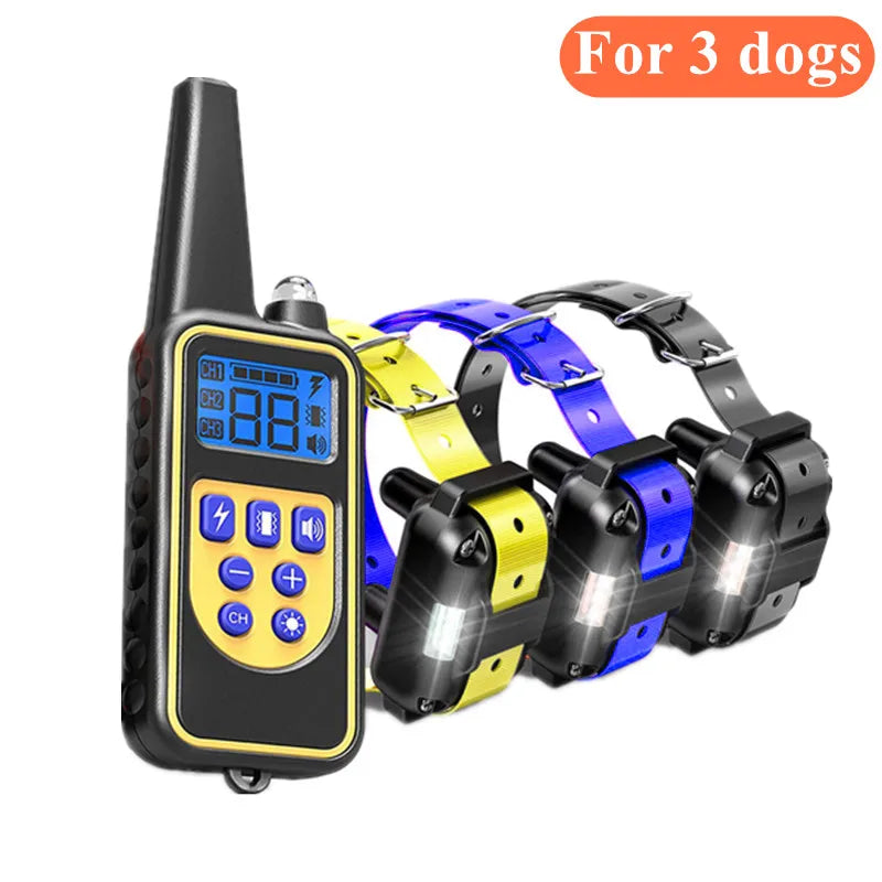 800m Digital Dog Training Collar Waterproof Rechargeable Remote Control Pet with LCD Display for All Size Shock Vibration Sound 