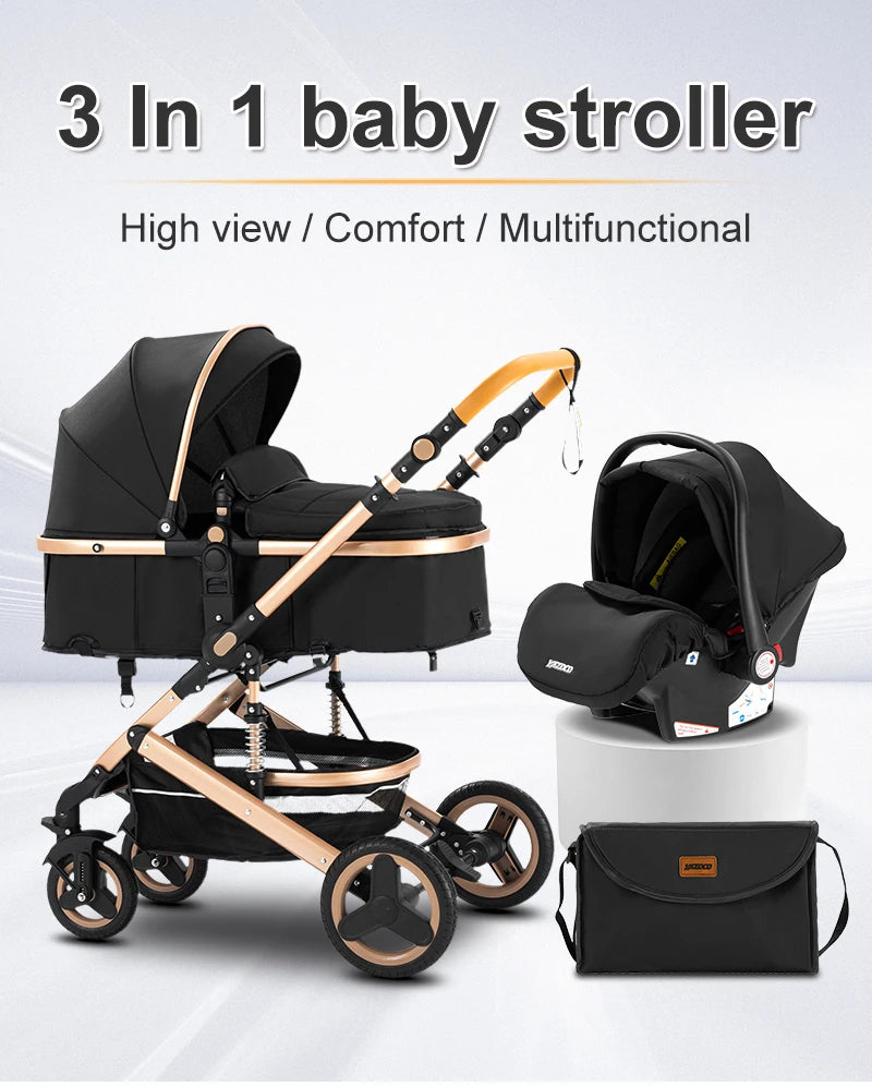 Luxury Baby Stroller 3‑in‑1 Travel System With Car Seat