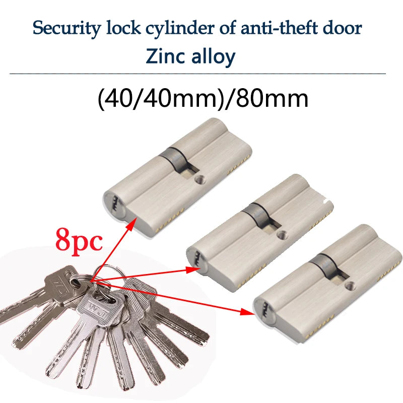 Cilindros de fechadura de porta com chave - Opções de 60/70/80 mm