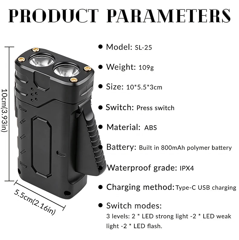 led flashlight strong light super bright long battery life outdoor multifunctional work light small portable flashlight