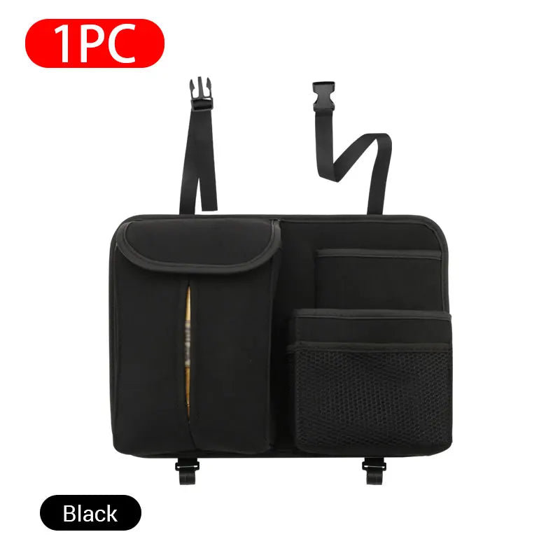 SEAMETAL Car Seat Back Storage Bag Premium Suede Car Organizer Multi-Pocket Storage Pocket Hanging Back Seat Auto Tissue Holder