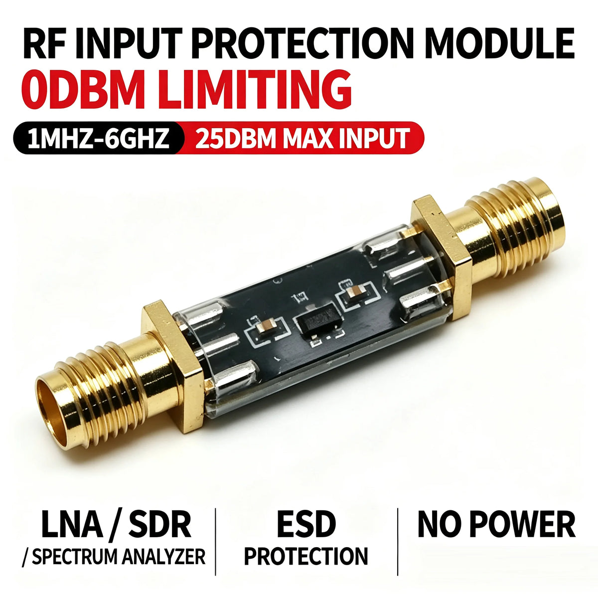 Broadband RF Limiter - 1MHz to 6GHz, SMA
