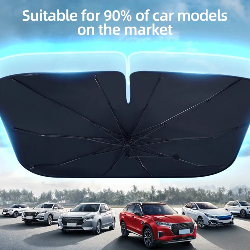 Car Sunshade Windshield Umbrella Front Sun Shade Parasol Foldable Summer Protection Car Seat Heat Insulation Car Accessories 