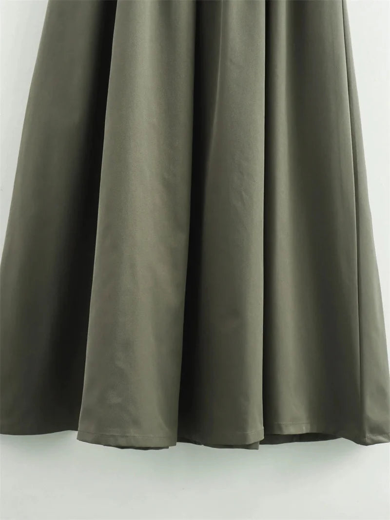 MUJER Zipper Long Dress Woman Pleated Sleeveless Bodycon Dress Summer Elegant Party Dresses For Women 2025 New Midi Dresses 