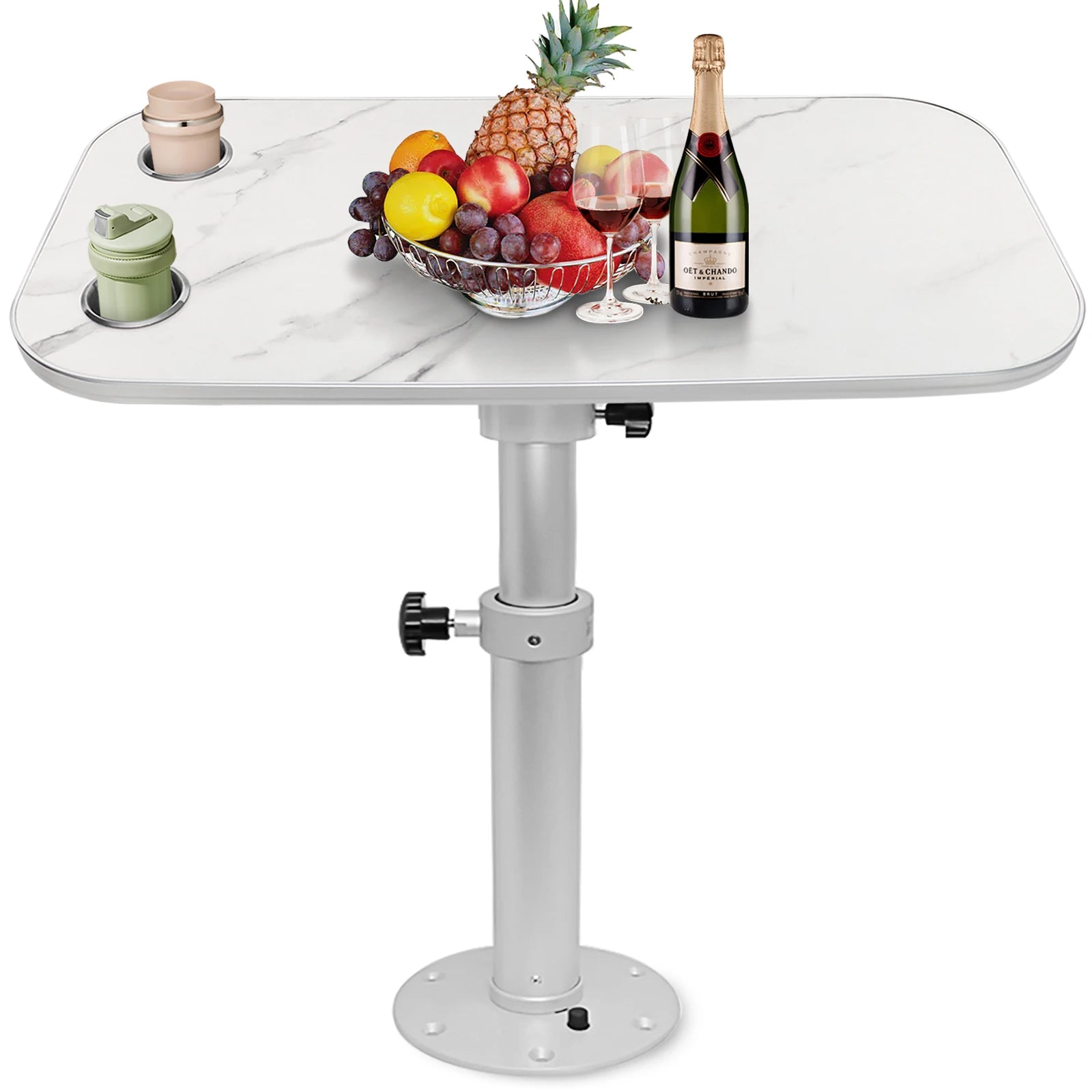 RV Camping Table Set with Cup Holders and Adjustable Legs