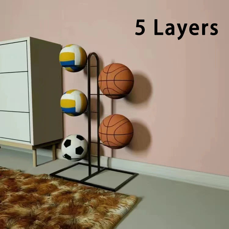 Suporte metálico para bolas desportivas, 1–5 níveis