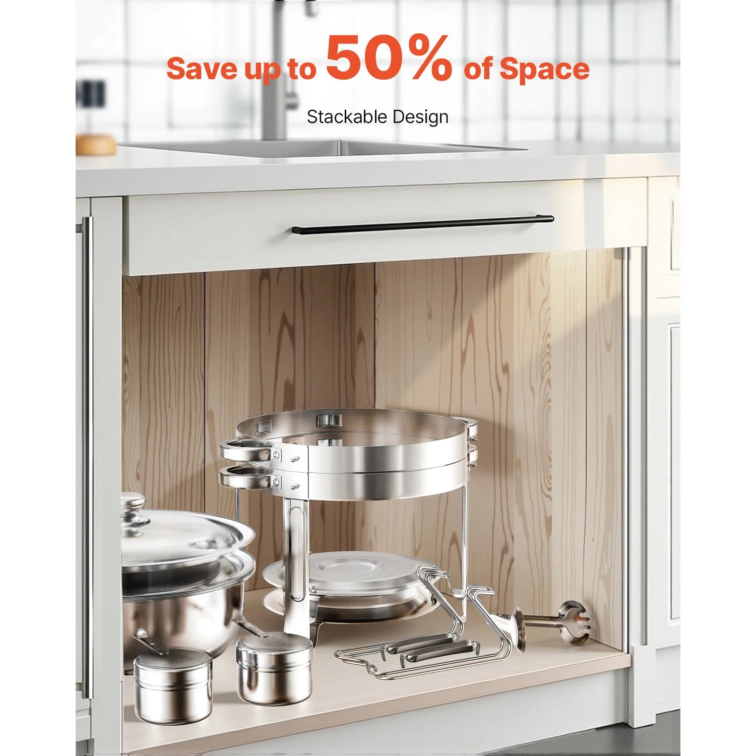 5Qt Stainless Steel Chafing Dish Set – Buffet Warmers (4 Pack)